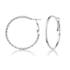 Rachel Glauber Textured Rope Round Hoop Earrings In Silver