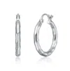 Rachel Glauber Twisted Hoop Earrings In White