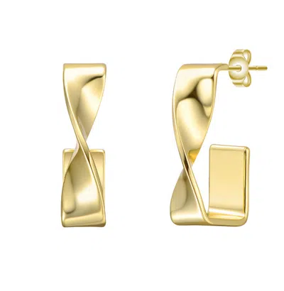 Rachel Glauber Twisted Semi-hoop Earrings In Gold