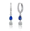 Rachel Glauber Two-stone Dangle Huggie Earrings In Blue