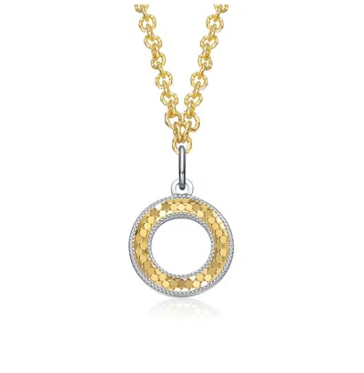 Rachel Glauber Two-tone Open Harmony Ring Pendant Necklace