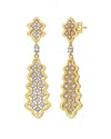 Rachel Glauber Two-tone Plated Cz Dangle Earrings