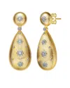 Rachel Glauber Two-tone Plated Cz Dangle Earrings