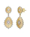 Rachel Glauber Two-tone Plated Cz Dangle Earrings