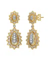 Rachel Glauber Two-tone Plated Cz Dangle Earrings
