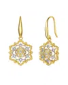 Rachel Glauber Two-tone Plated Cz Dangle Earrings
