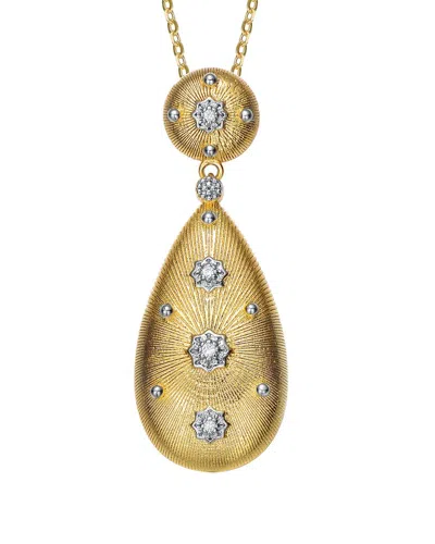 Rachel Glauber Two-tone Plated Cz Necklace