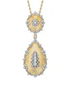Rachel Glauber Rhodium And 14k Gold Plated Cubic Zirconia Pendant Necklace