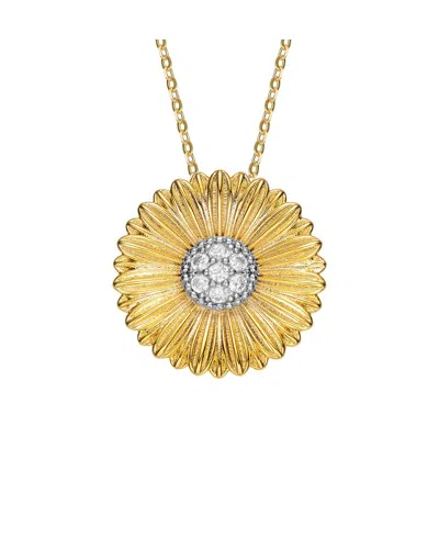 Rachel Glauber Two-tone Plated Cz Necklace
