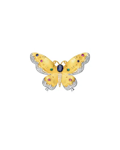 RACHEL GLAUBER RACHEL GLAUBER TWO-TONE PLATED CZ PIN