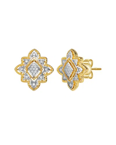 Rachel Glauber Two-tone Plated Cz Studs