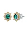 Rachel Glauber Two-tone Plated Cz Studs
