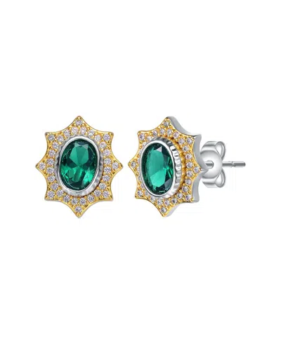 Rachel Glauber Two-tone Plated Cz Studs