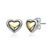 Rachel Glauber Two-tone Sleek Heart Stud Earrings In Multi