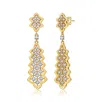 Rachel Glauber Two-tone With Clear Cubic Zirconia Dangle Earrings
