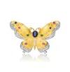 Rachel Glauber Two-tone With Colored Cubic Zirconia Butterfly Pin