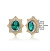 Rachel Glauber Two-tone With Colored Cubic Zirconia Sunshine Stud Earrings