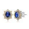 Rachel Glauber Two-tone With Colored Cubic Zirconia Sunshine Stud Earrings
