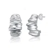 Rachel Glauber Waffled Wave Chunky Earrings In White