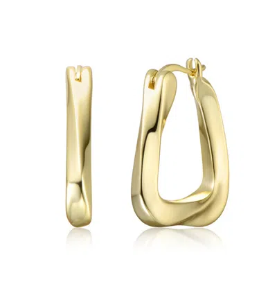 Rachel Glauber Wavy Twisted Hoop Earrings In Gold