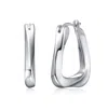 Rachel Glauber Wavy Twisted Hoop Earrings In White