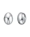 Rachel Glauber White Gold Plated Puffy Button Stud Earrings In Silver