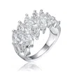 Rachel Glauber White Gold Plated With Clear Cubic Zirconia Cluster Ring