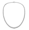 Rachel Glauber White Gold Plated With Clear Cubic Zirconia Graduated-size Tennis Necklace