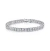Rachel Glauber White Gold Plated With Clear Cubic Zirconia Tennis Bracelet In White
