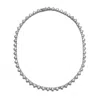 Rachel Glauber White Gold Plated With Diamond Cubic Zirconia Tennis Chain Necklace In Multi