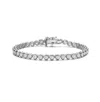 Rachel Glauber White Gold Plating With Clear Round Brilliant 4mm Cubic Zirconia Tennis Bracelet In White