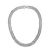Rachel Glauber White Gold Plating With Clear Round Cubic Zirconia Linear Pave Necklace In White