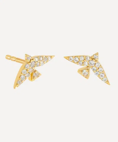 Rachel Jackson 18ct Gold-plated Dreamer Pave Bird Stud Earrings