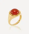 Rachel Jackson 18ct Gold-plated Evolve Carnelian Cocktail Ring In Gold