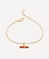Rachel Jackson 18ct Gold-plated Vitality Carnelian T-bar Bracelet In Gold