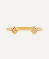 Rachel Jackson 22ct Gold-plated Adjustable Tourmaline Deco Ring