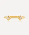 Rachel Jackson 22ct Gold-plated Adjustable White Topaz Deco Ring