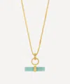 Rachel Jackson 22ct Gold-plated Amazonite T-bar Pendant Necklace In Gold