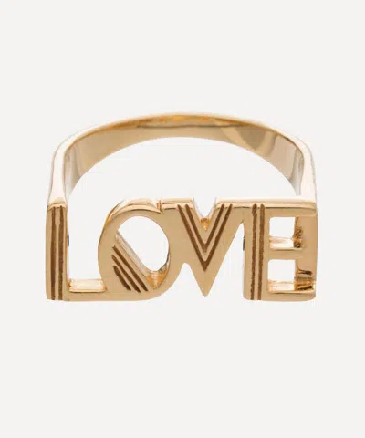 Rachel Jackson 22ct Gold-plated Art Deco Love Ring