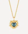 Rachel Jackson 22ct Gold-plated Electric Love Blue Topaz Heart Pendant Necklace