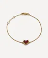 Rachel Jackson Electric Love Garnet Heart Bracelet In Gold