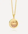 Rachel Jackson 22ct Gold-plated Guadian Angel Rose Quartz Amulet Necklace
