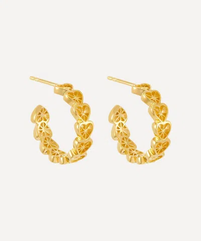 Rachel Jackson 22ct Gold-plated Love Story Heart Hoop Earrings