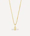 Rachel Jackson 22ct Gold-plated Love T-bar Mini Rose Quartz Pendant Necklace In Gold