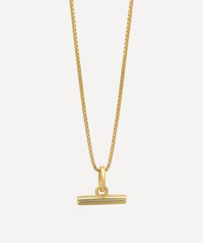 Rachel Jackson 22ct Gold-plated Mini T-bar Pendant Necklace