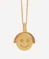 Rachel Jackson 22ct Gold-plated Rainbow Happy Face Spinning Pendant Necklace