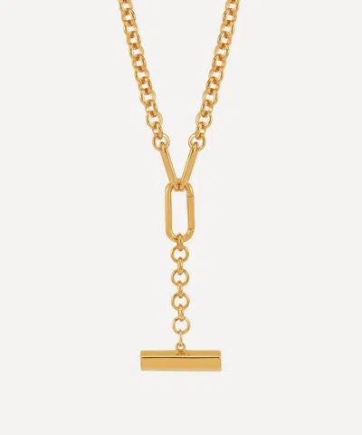 Rachel Jackson 22ct Gold-plated Statement Hardware T-bar Necklace