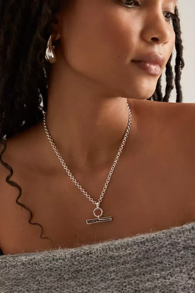 Rachel Jackson Chunky T-bar Necklace In Metallic