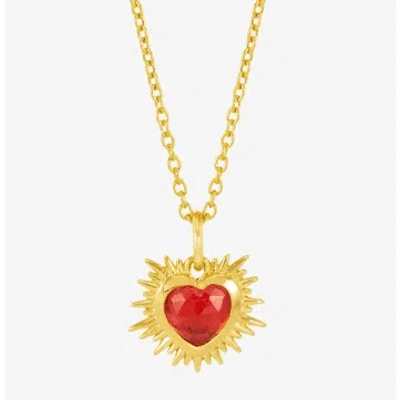 Rachel Jackson Electric Love Birthstone Heart Necklace In Gold