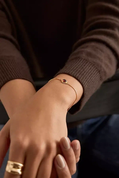 Rachel Jackson Electric Love Garnet Heart Bracelet In Gold